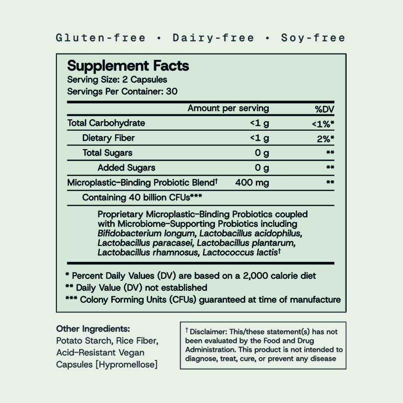 PRE-ORDER: Refills | Daily Microplastic Binding + Digestive Health Probiotic